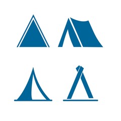 Camping dome or tent icon set. Simple set of camping dome or tent icons