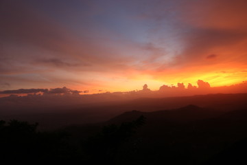 sunset in the mountains