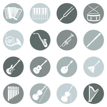 Vector Set of Musical Instruments Icons