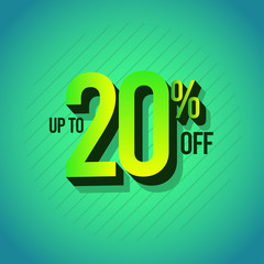 Sale Discount up to 20% off Set Vector Template Design Illustration