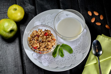 healthy breakfast with yogurt and granola