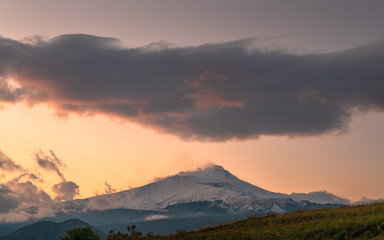 etna during sunset