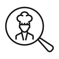 chef search - minimal line web icon. simple vector illustration. concept for infographic, website or app.