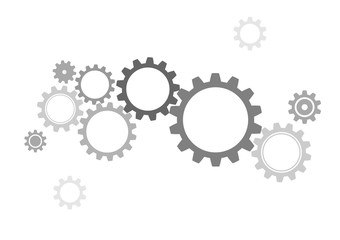 Gray gear wheels vector background