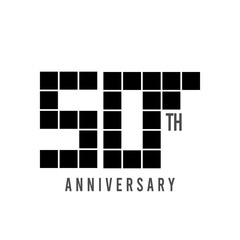 50 th Anniversary Pixel Model Vector Template Design Illustration