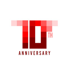 70 th Anniversary Pixel Model Vector Template Design Illustration