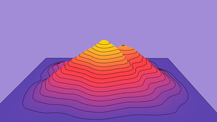 UV ultra violet mountain background 3d render