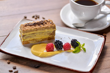piece of cake and cup of coffee