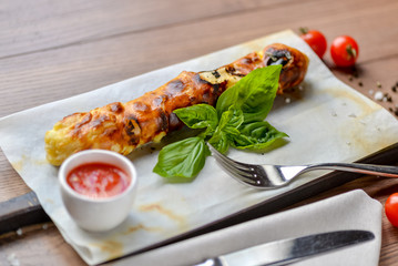 Georgian dish Sir Suluguni grill
