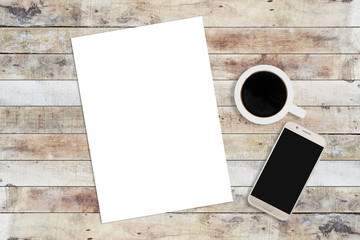 a4 paper and coffee cup