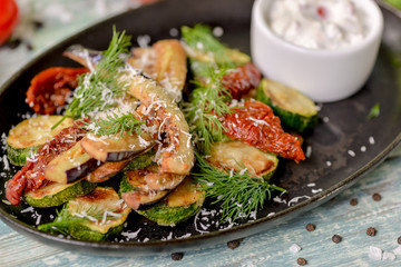 grilled chicken with vegetables