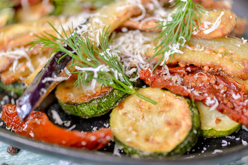 fried fish with vegetables
