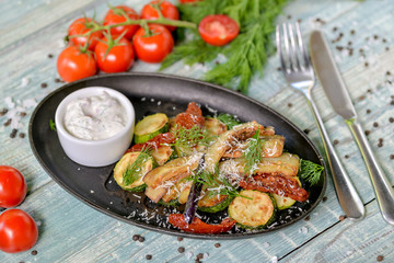 grilled chicken with vegetables