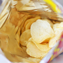 cose up of potato chips