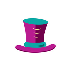 Top hat isolated on white background. Flat style vector illustration.