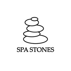 Spa stones line symbol icon.