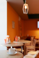 wooden table white Cup and saucer side view