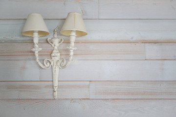 wall sconce hanging on the wall wooden painted white vintage