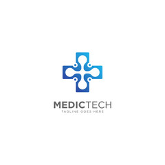 Obraz premium Medical Technology Logo Design Vector