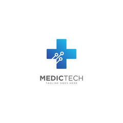 Medical Technology Logo Design Vector