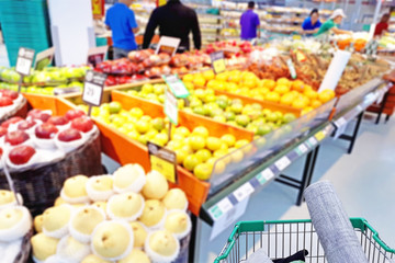 shopping cart in supermarket