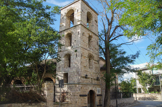 St. Nicholas Church in Moscopole. Orthodox church was built in 1721. Cultural Monument of Albania. Korce County, Moscopole (Voskopoje)