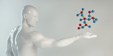 Man Holding Molecule