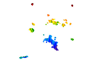 Seychelles - map is designed rainbow abstract colorful pattern, Republic of Seychelles map made of color explosion,