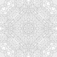 Seamless zentangle pattern. Decorative unusual square ornaments.