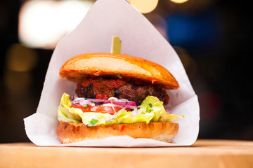 Restaurant dish - beef hamburger