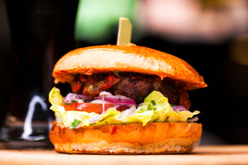 Restaurant dish - beef hamburger