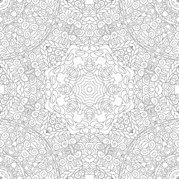 Seamless zentangle pattern. Decorative unusual square ornaments.