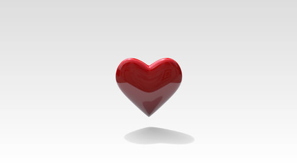 Fototapeta premium Heart 3d Render Background