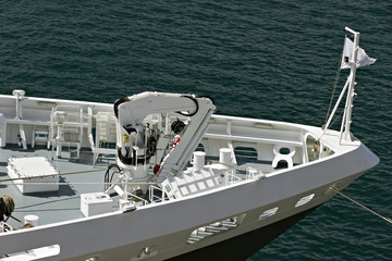 Cruise liner near the pier logistics.