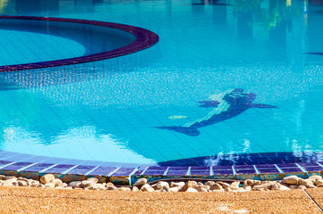 Swimming pool water blue glass mosaic
