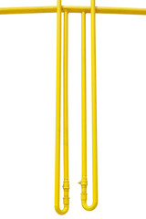 yellow gas pipe on white