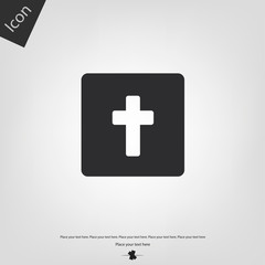 Obraz premium Cross church icon. Vector illustration sign