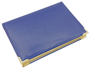 Blue hardcover book isolated on white