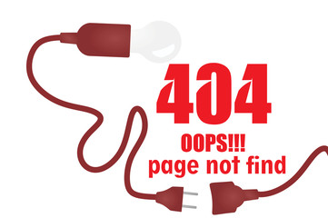 Error. Unplagged cable. vector illustration