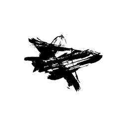 Ink vector brush stroke star. Vector illustration. Grunge texture.