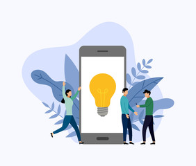 Search for new ideas, meeting and brainstorming. business concept vector illustration