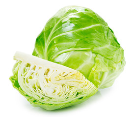Fresh cabbage on white background
