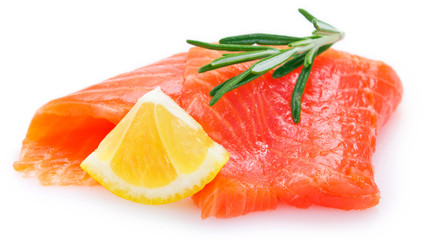 Red fish on white background