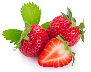 Fresh strawberry on white background