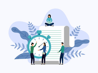 Time management, schedule concept or planner, business concept vector illustration