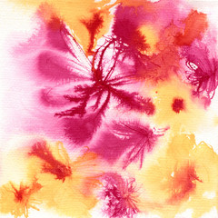 Abstract Flowers Watercolor Background