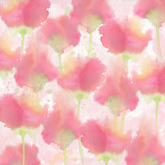 Abstract Watercolor Poppies Background