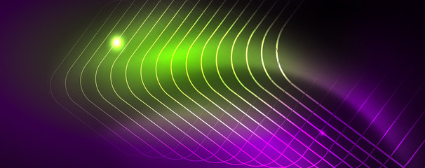 Shiny glowing design background, neon style lines, technology concept, vector