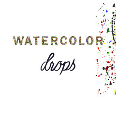 colored watercolor drops vector illustration