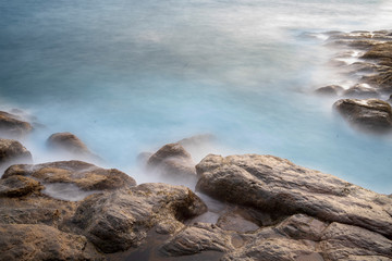 views from south coast of Gran Canarias, sunset. Long exposure